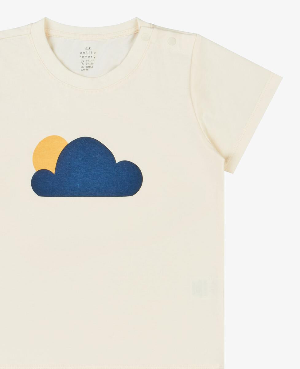 Petite Revery  Cotton Short Sleeve Graphic Tee - Sunny Clouds (Cotton-Short-Sleeve-Graphic-Tee-Sunny-Clouds)