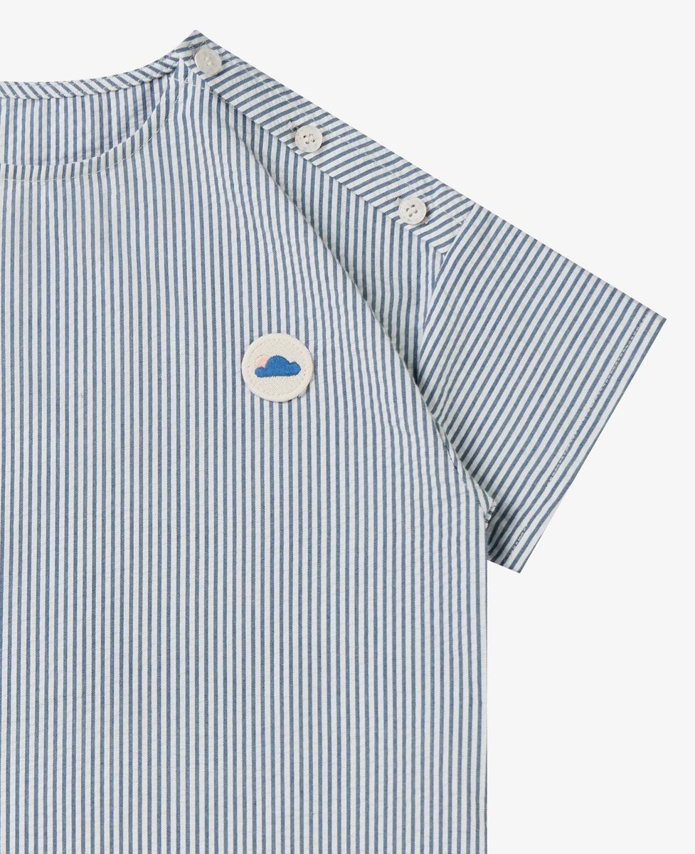 Petite Revery  Seersucker Cotton Short Sleeve Top - Seabreeze Stripe (Seersucker-Cotton-Short-Sleeve-Top-Seabreeze-Stripe)