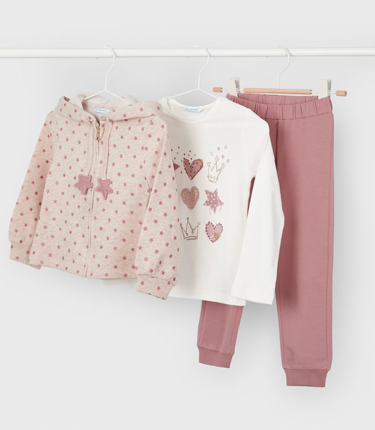 Mayoral 3-piece tracksuit set stars for girls