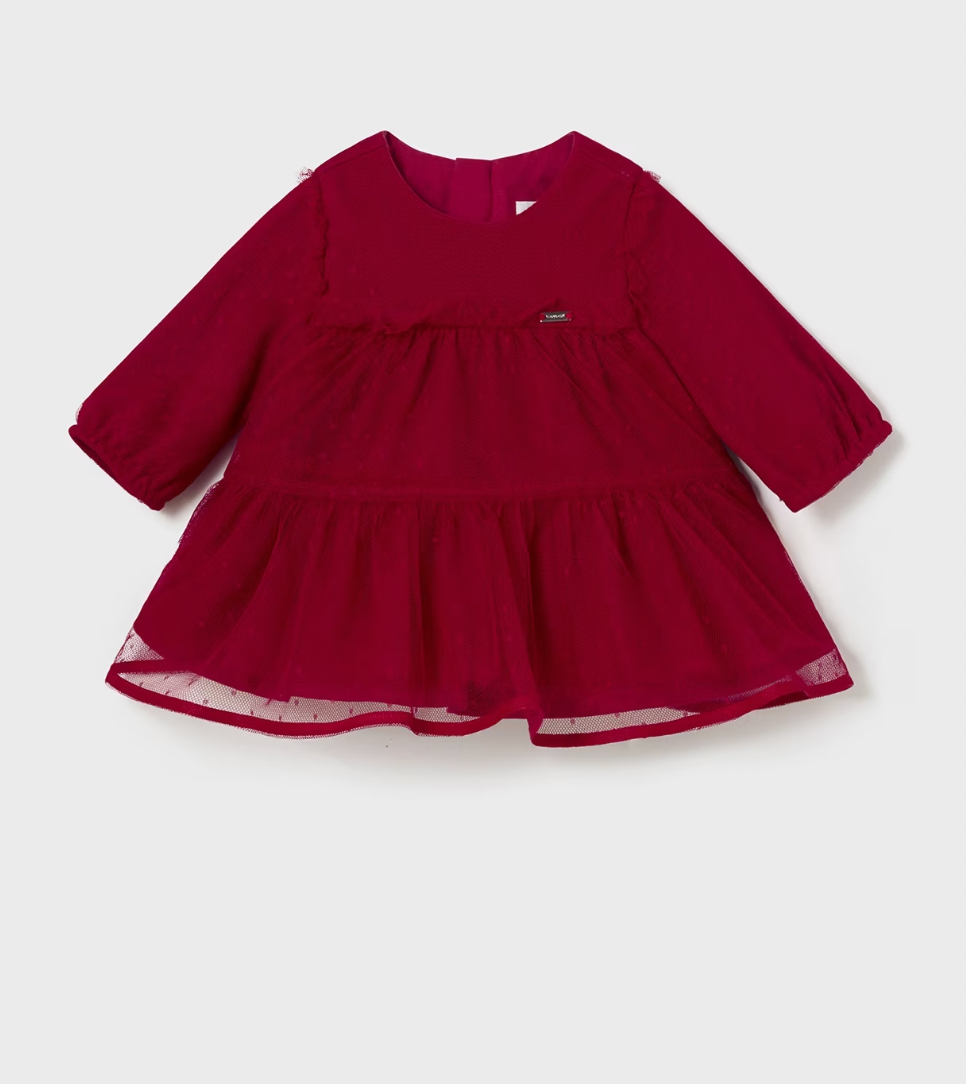 Mayoral Tulle dress newborn baby girl red – Mini Village Kids Mayoral Tulle dress newborn baby girl red – Mini Village Kids