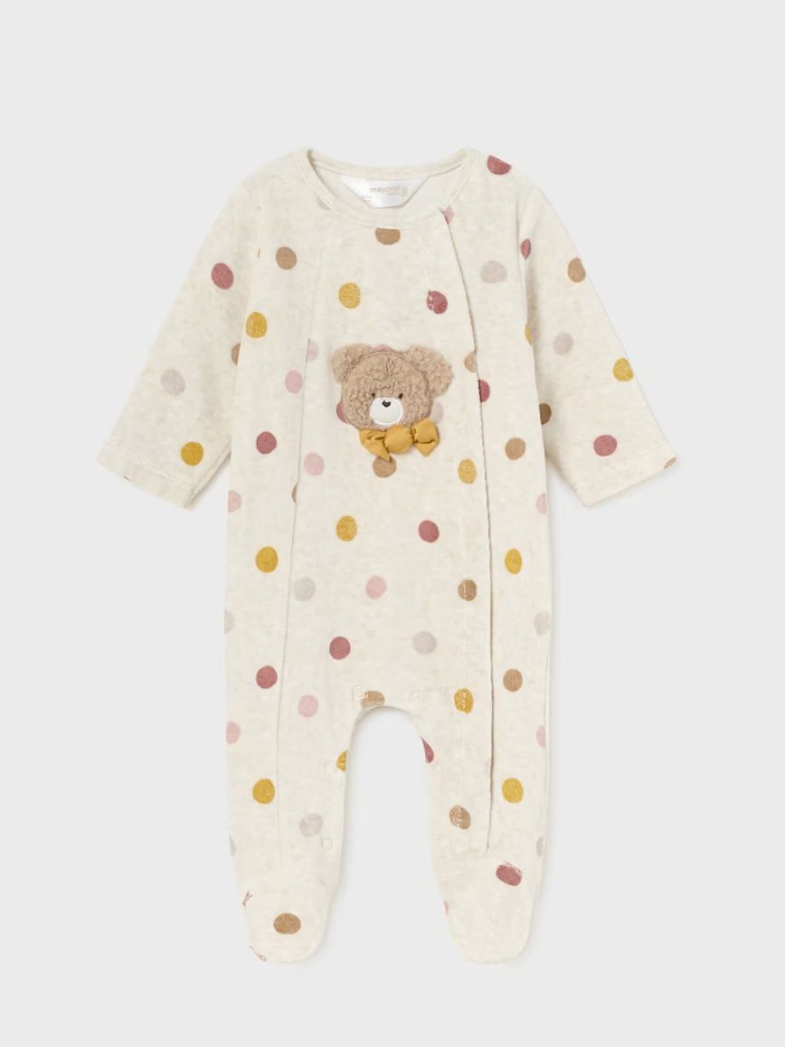 Mayoral Velour one-piece newborn baby