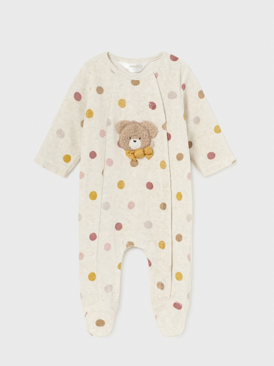 Mayoral Velour one-piece newborn baby