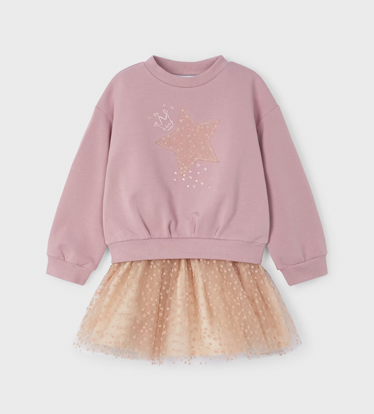 Tulle skirt and sweatshirt set for girls