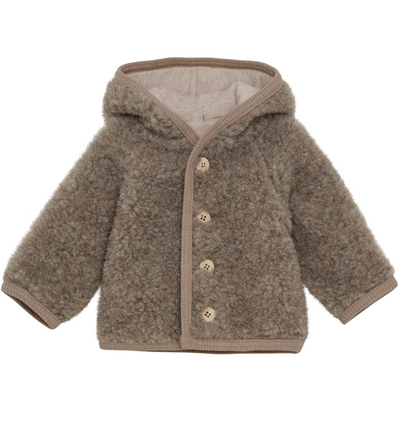 Huttelihut Pixie Wool Teddy Jacket with Lining in Camel Melange - product photo