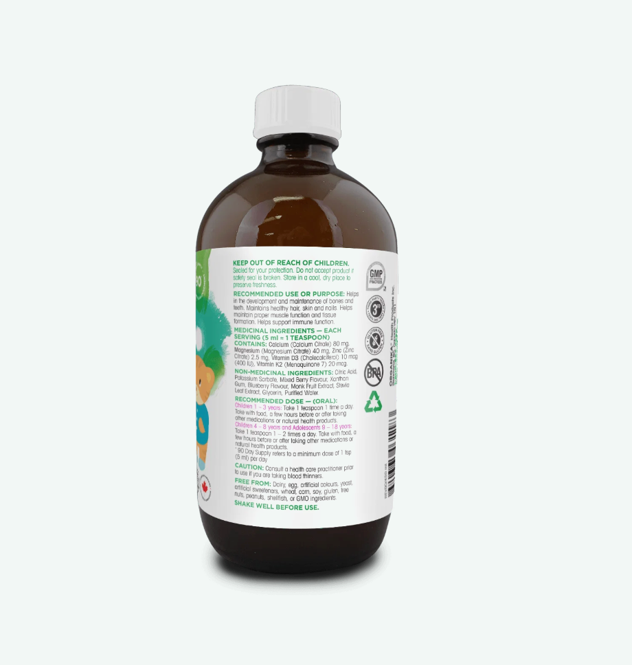ORGANIKA - Kids Liquid Calcium Plus with Vitamins D3 & K2