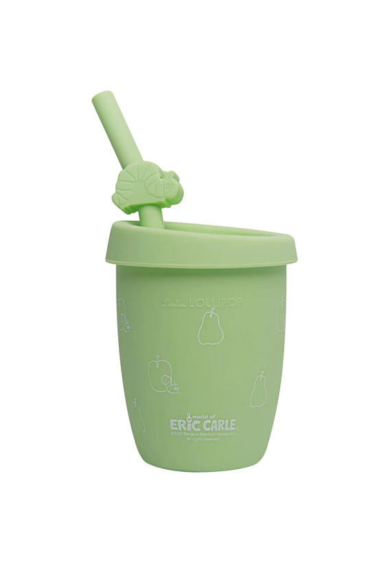 LOULOU LOLLIPOP Eric Carle - Kids Silicone Cup with Straw - Caterpillar