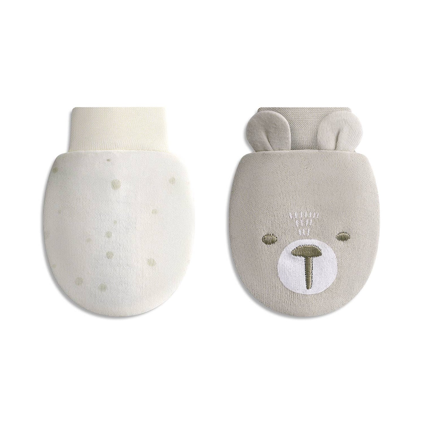 4PK Anti-Scratch Mittens : White