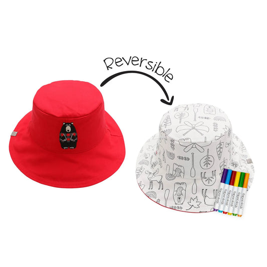 FLAPJACKKIDS Kids Colouring Sun Hat - Bear