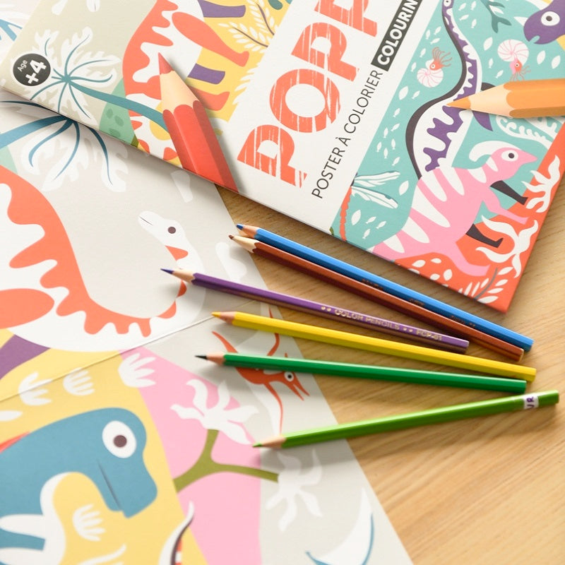POPPIK Colouring Poster Dinosaurs