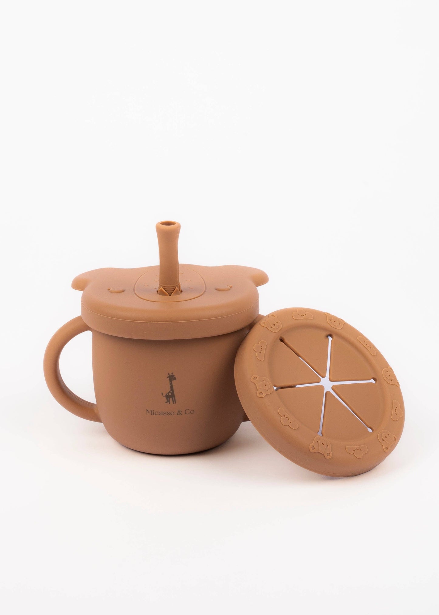 2-in-1 learning cup for snacks and liquids: Mauve