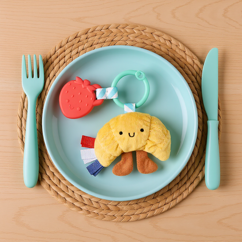 Itzy Pal™ Plush + Teether: Strawberry
