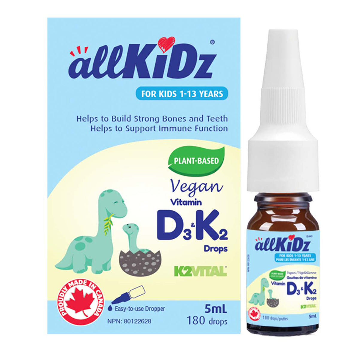 ALLKIDZ NATURALS INC. Vegan Vitamin D3 K2 Drops