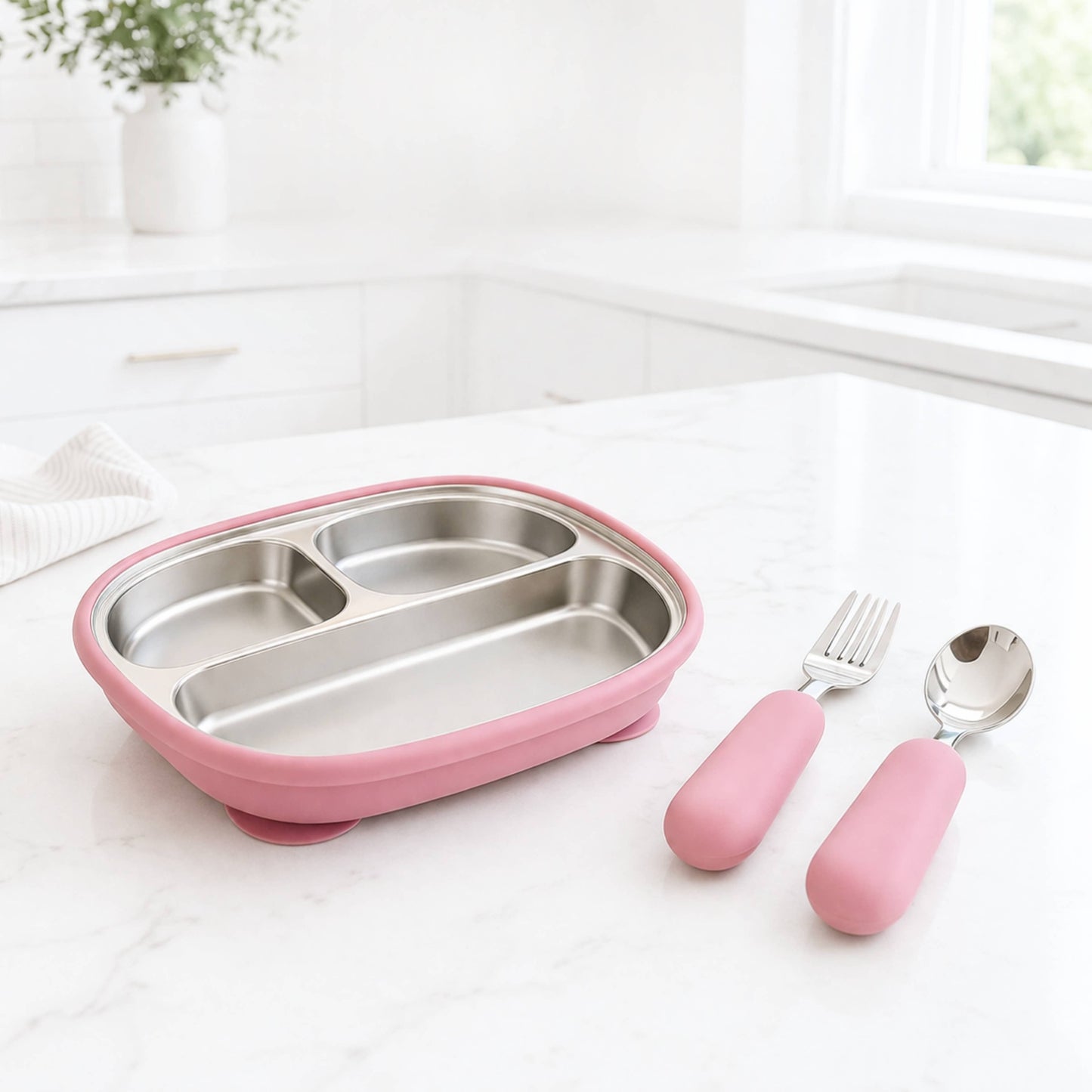 BABY BLISS Stainless Steel Silicone Suction Plate