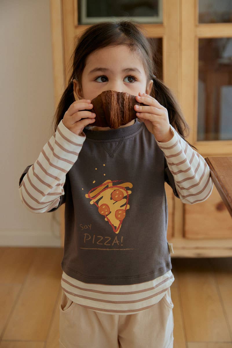 Norsu Organic Toddler Long-sleeve T-shirt-Pizza