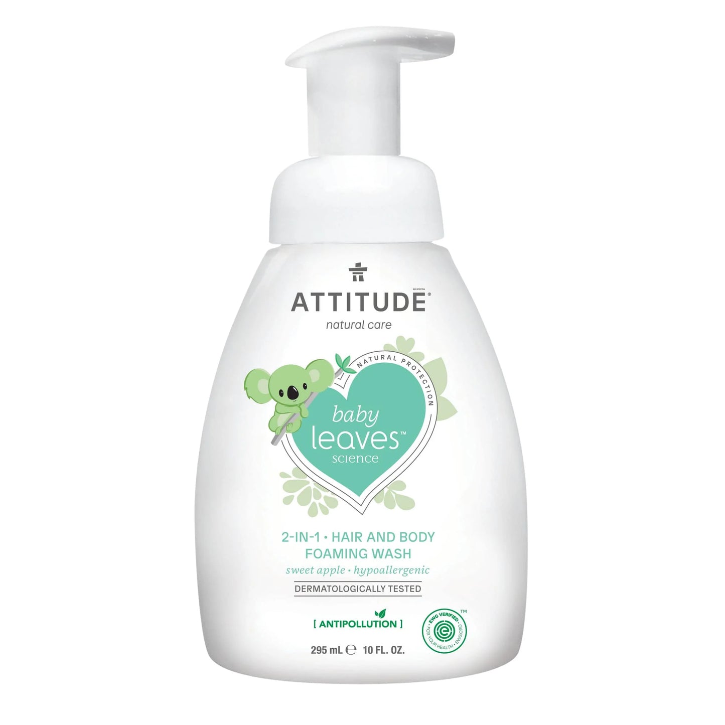 ATTITUDE 2-in-1 hair & body foaming wash : BABY LEAVES™