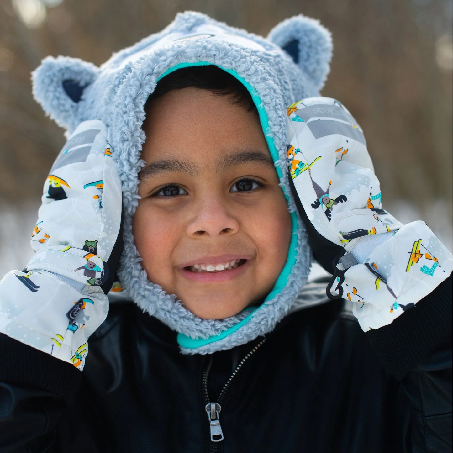 FLAPJACKKIDS Water Repellent Ski Mittens