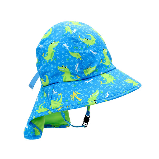 ZOOCCHINI UPF50+ Baby-Toddler Cape Sun Hat - Alligator