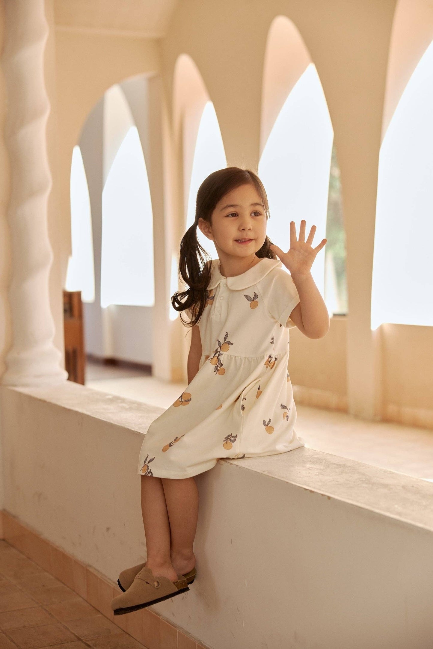 Norsu Organic Cotton Collar Dress-Clementine