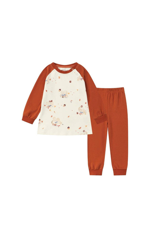 NORSU Organic Toddler Pajama Set-Maple leaf