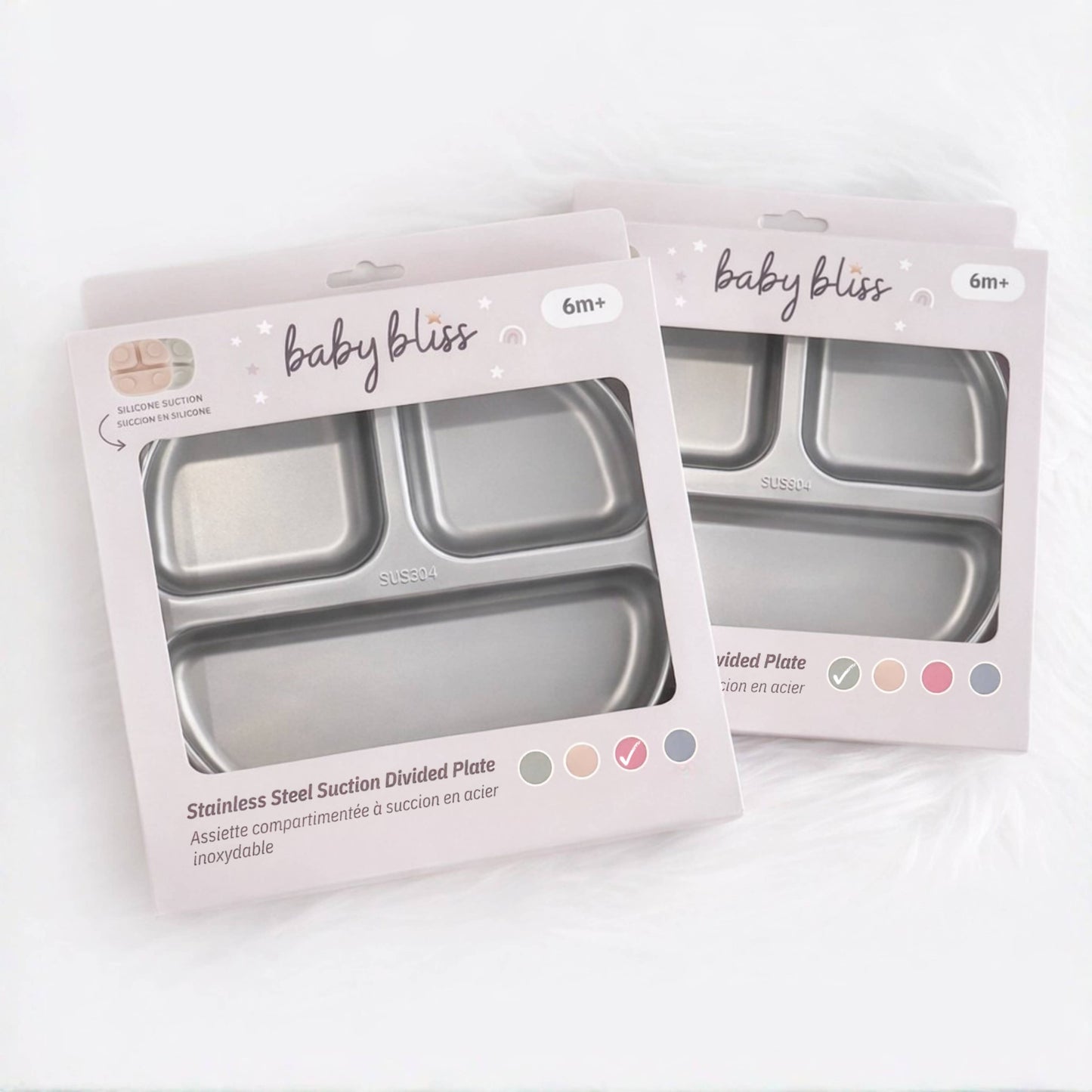 BABY BLISS Stainless Steel Silicone Suction Plate