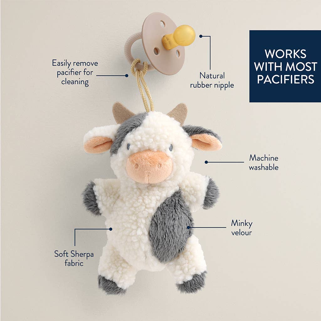 Bitzy Pal Natural Rubber Pacifier & Plush: Bow