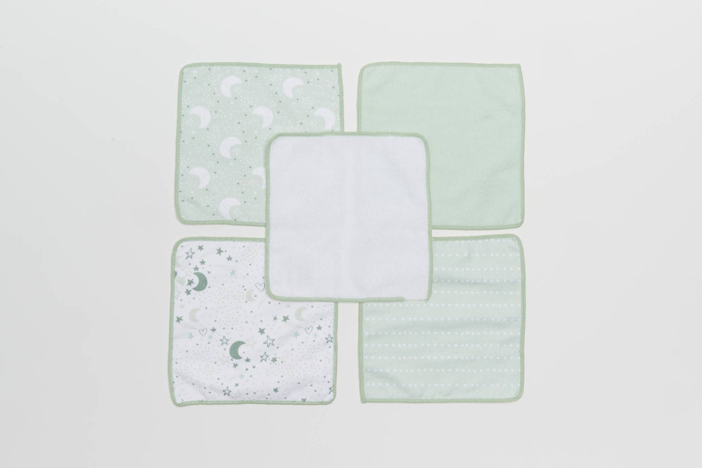 10 Pack Washcloths One Size | 9" X 9": Green