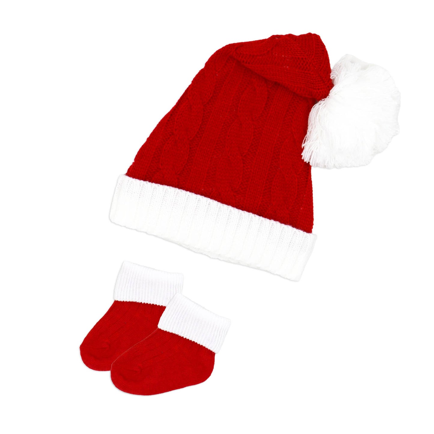 Rose Textile Santa Hat And Bootie Set