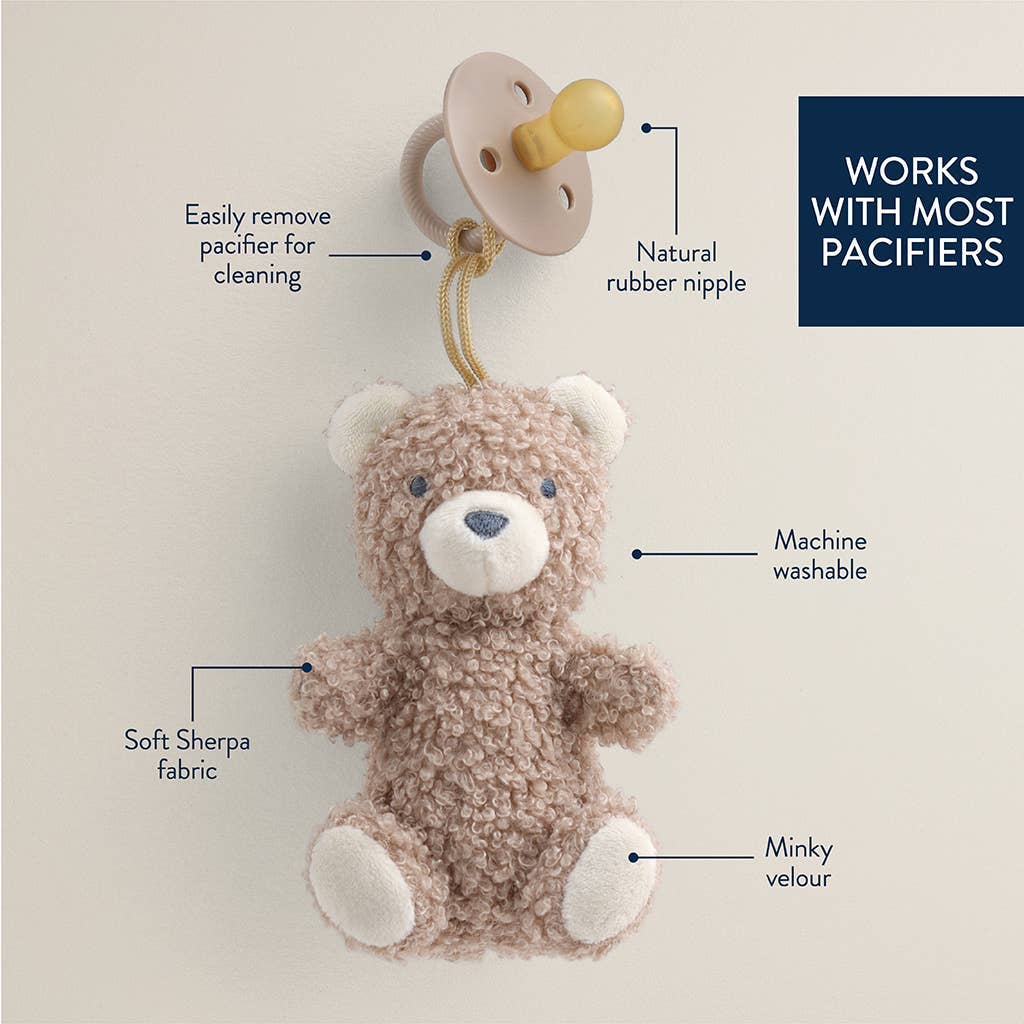 Bitzy Pal Natural Rubber Pacifier & Plush: Bow