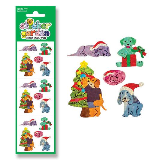 Sparkle Dogs Enjoying Christmas 2025 Children's Stickers