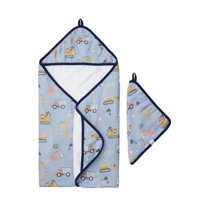 Loulou Lollipop Hooded Towel Set in Tiny Engineers - product photo