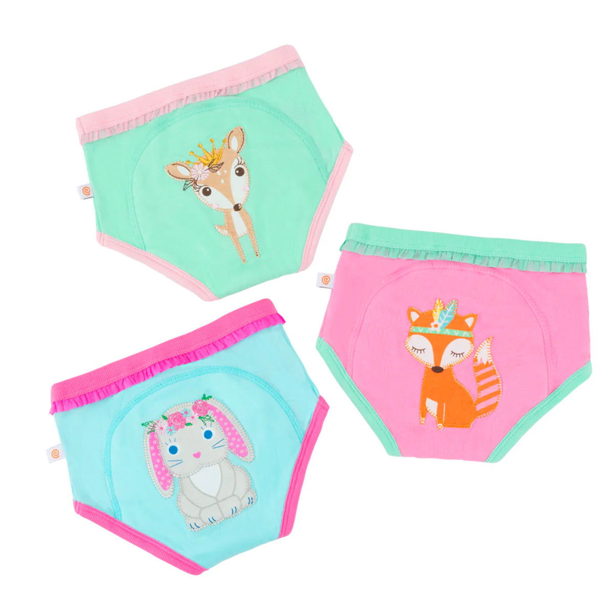 ZOOCCHINI Organic Cotton 3 Piece Potty Training Pants - Woodland Princess