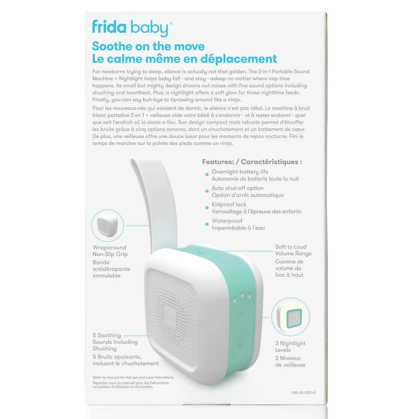 FRIDA BABY 2-in-1 Portable Sound Machine & Nightlight