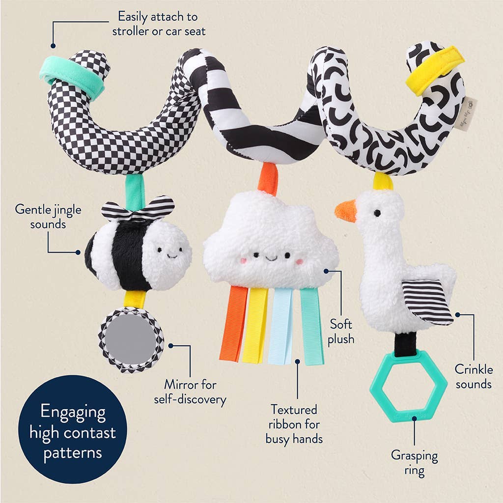 Itzy Bitzy Spiral Car Seat Activity Toy: Rainbow