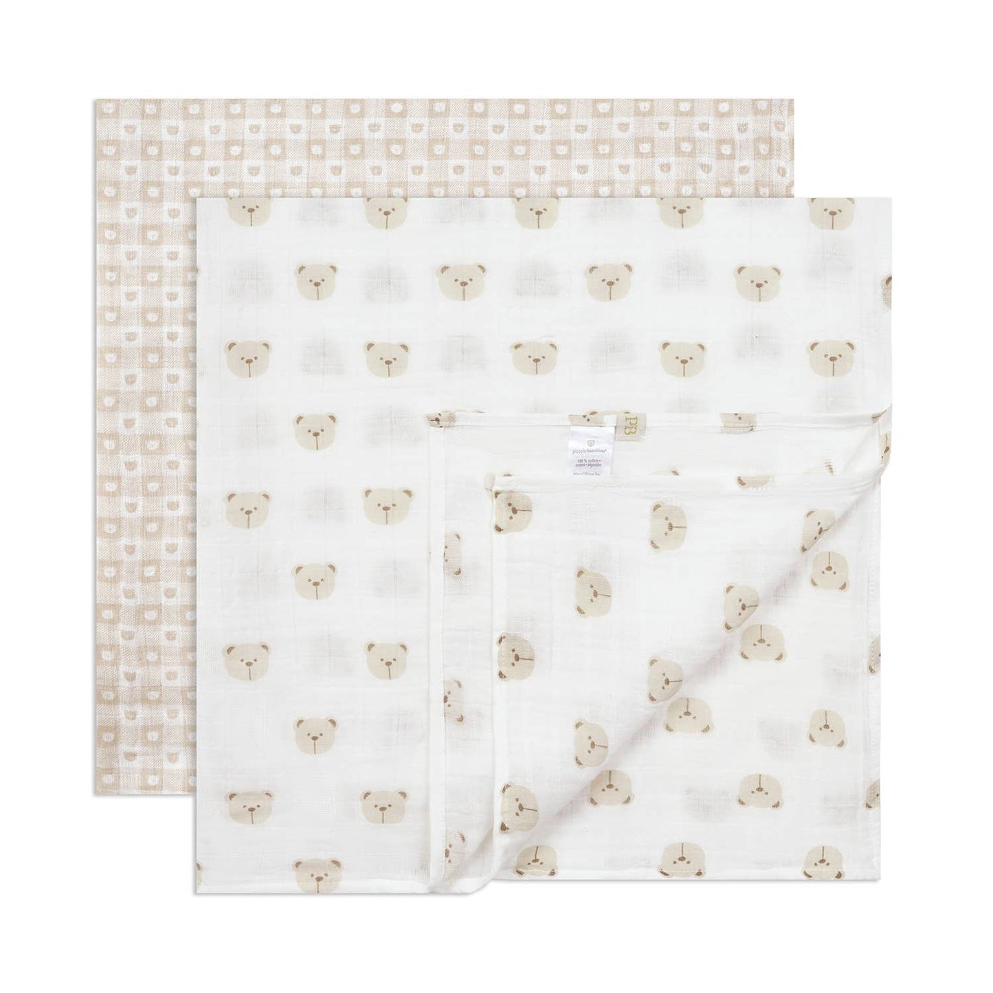 2PC Pack Muslin Swaddles 36" X 40": Beige