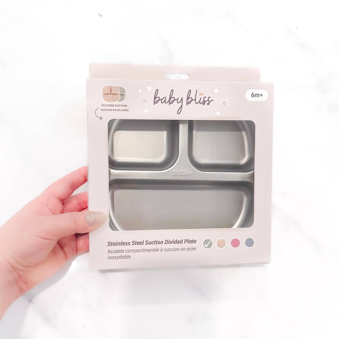 BABY BLISS Stainless Steel Silicone Suction Plate