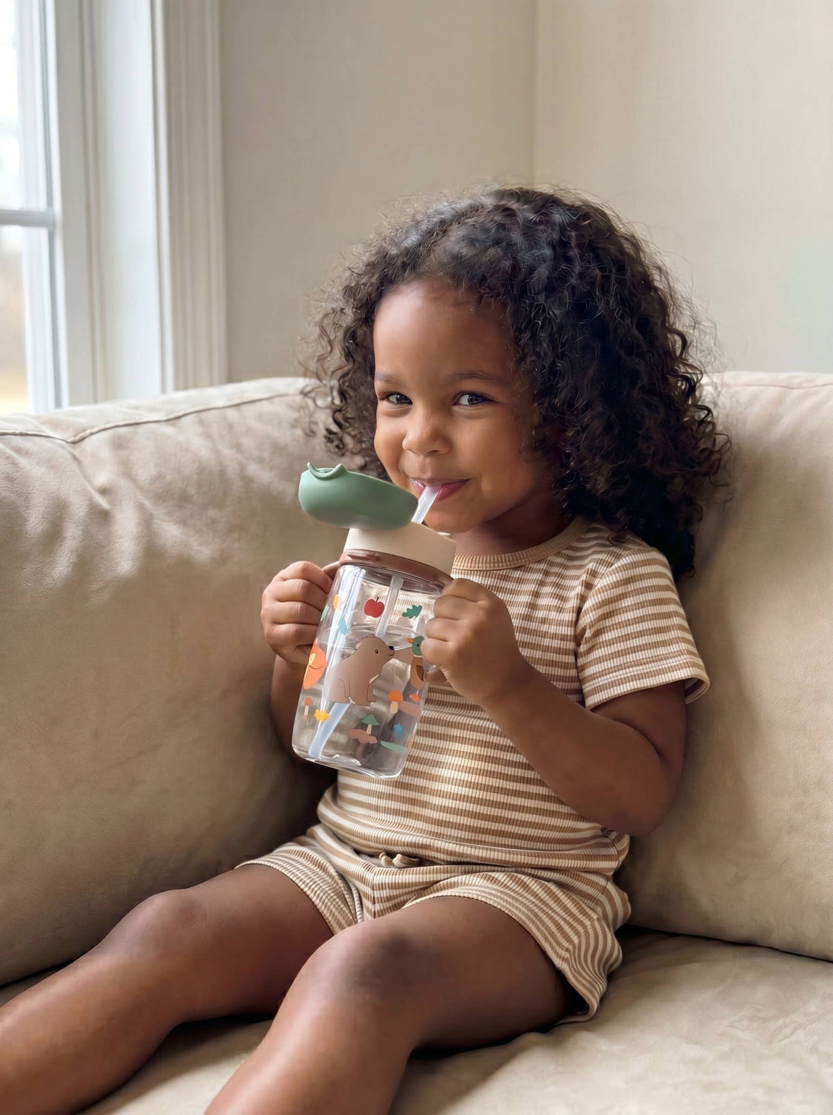 *NEW OPTIONS* Itzy Sips™ - Straw Cup With Snap-Close Lid: Woodland