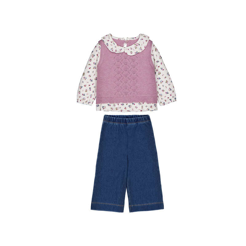 Mayoral Baby Girl Attached Vest Pants Set