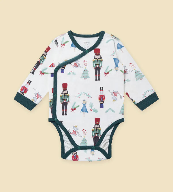Nest Designs Nutcracker print kimono onesie
