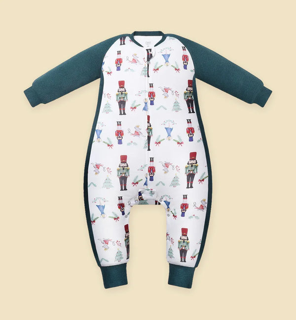 Nest Designs Nutcracker print footed sleeper