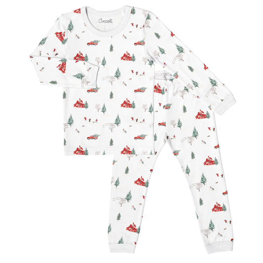 Coccoli LS COTTON-MODAL Pajama - WINTER SCENE ON CREAM