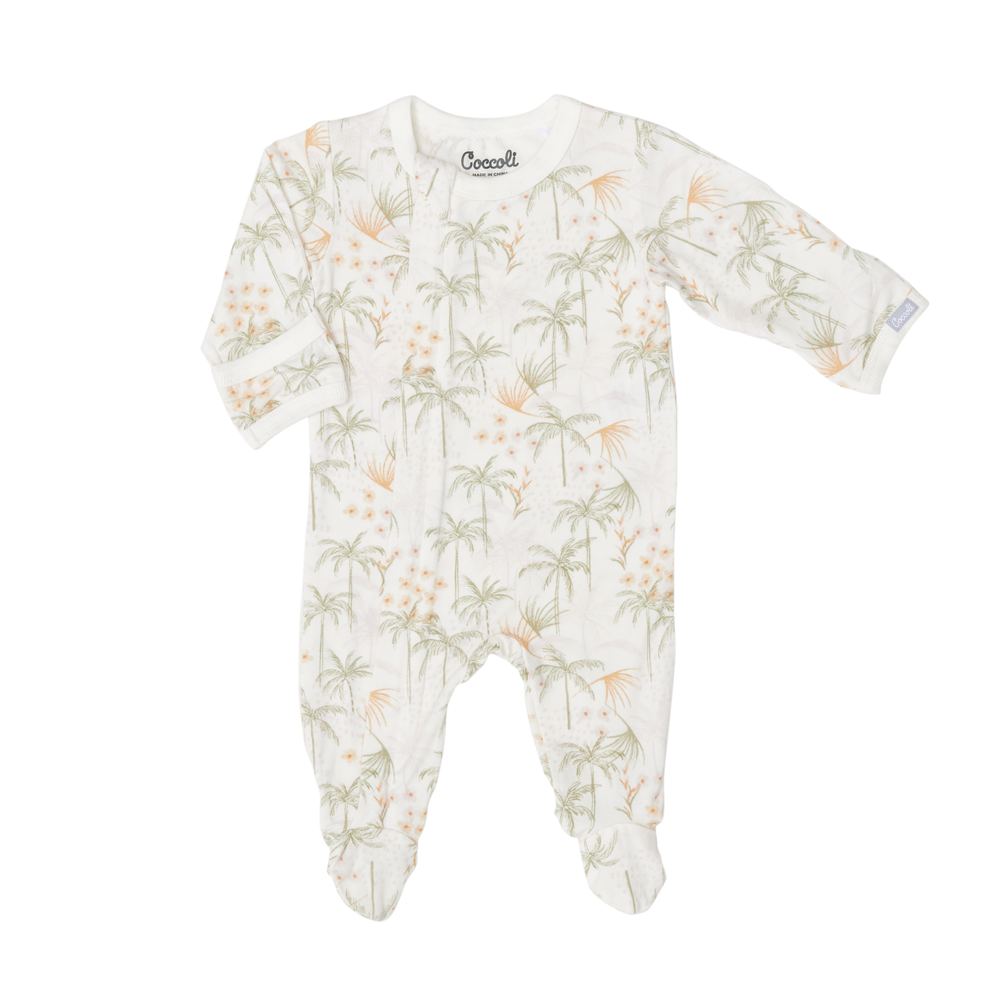 Coccoli Modal Zipper Footie (Tropical On Cream)