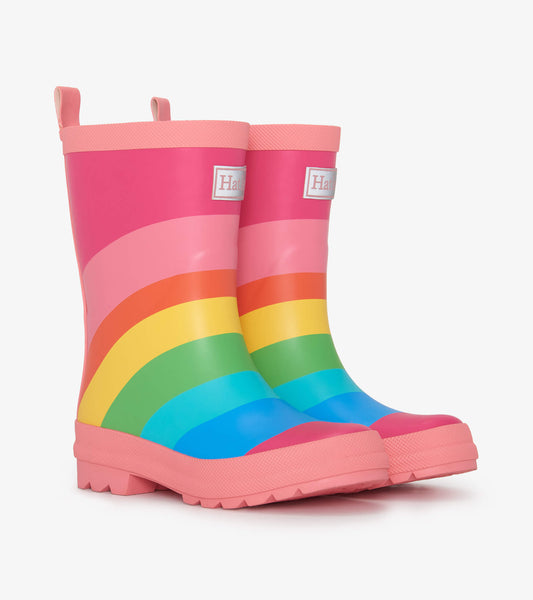 HATLEY Girls Rainbow Matte Rain Boots