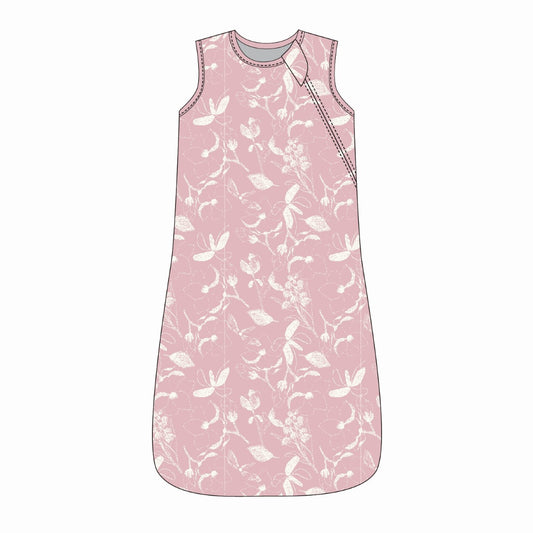 COCCOLI Modal 0.5 Togs Sleepsack - Flowers On Silver Pink